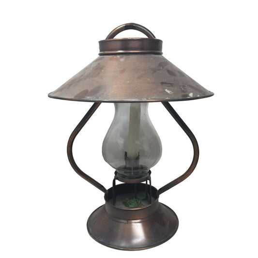 Vintage Metal Candle (Candlestick) Lamp - Copper/Bronze with great looking Rustic Style