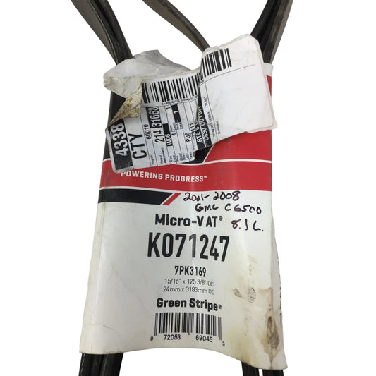 Micro-V AT Drive Belt 2001-2008 GMC- K071247- New w/ Tags - A+ Stuff