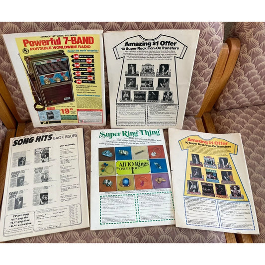 Song Hits Vintage Music and Lyrics Bundle Magazines (5) - A+ Stuff