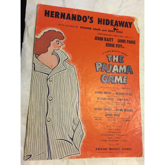 Vintage 1954 Sheet Music Book Hernando's Hideaway The Pajama Game - A+ Stuff