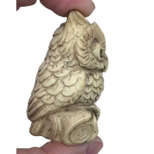Cute Small Owl Pair FIgurine - - Very Nice carved look Detailing - Made in Italy - 2" Tall A+ Stuff A+ Stuff knick knack