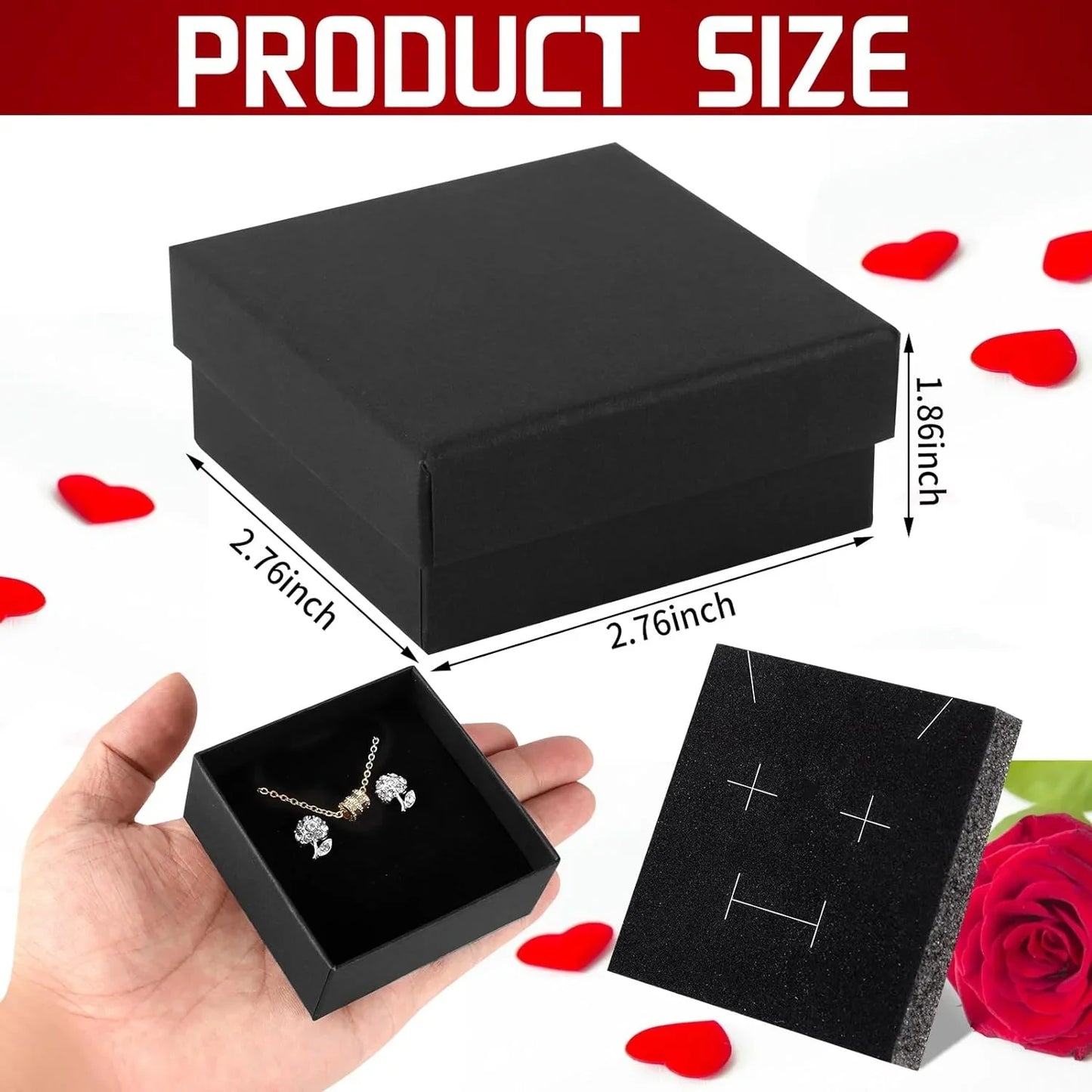 Upgrade to Square Cardboard Box with Velvet Insert for Ring, Necklace and/or Earrings - A+ Stuff