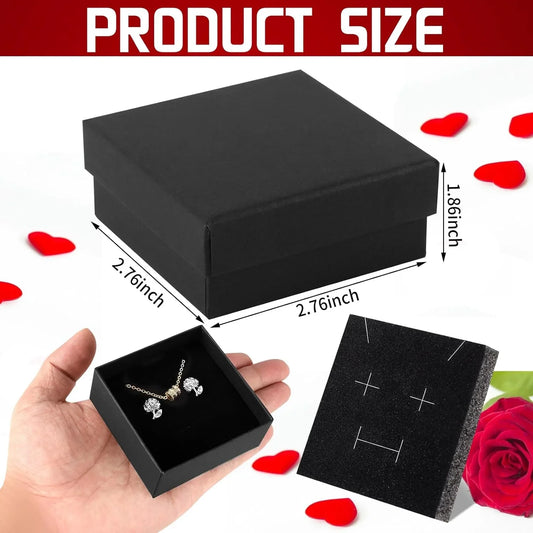 Upgrade to Square Cardboard Box with Velvet Insert for Ring, Necklace and/or Earrings - A+ Stuff