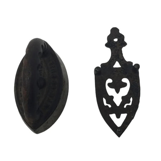 Vintage Collectible Miniature Cast Iron Trivet and Iron - A+ Stuff