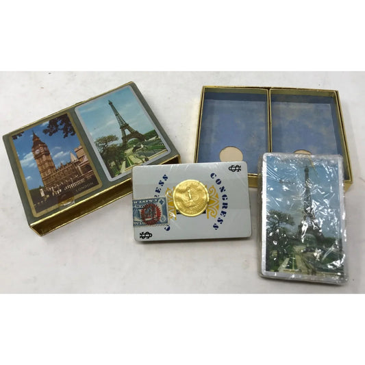 Vintage 2 Deck Congress Paris Eiffel Tower & London Playing Cards - A+ Stuff