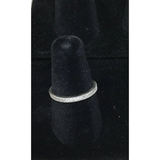 Womens Silver Ring with white gemstones Around it- Marked 925 (Sterling Silver) - A+ Stuff
