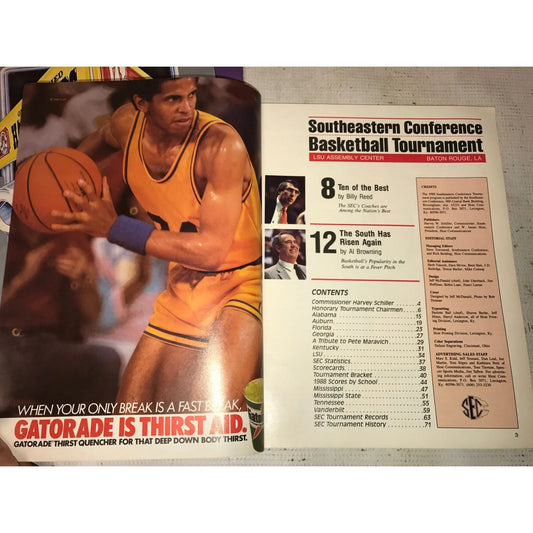 Set of 3 Vintage Basketball Programs- LSU Tigers, Southeastern Conference Basketball - A+ Stuff