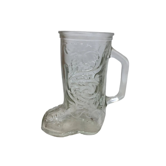 JIM BEAM Clear Glass Bottle Club Boot Mug - A+ Stuff
