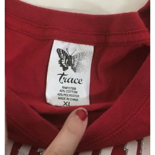 Women's "Naughty, Nice, I Really Tried" Red Christmas Tee Shirt Size XL - A+ Stuff