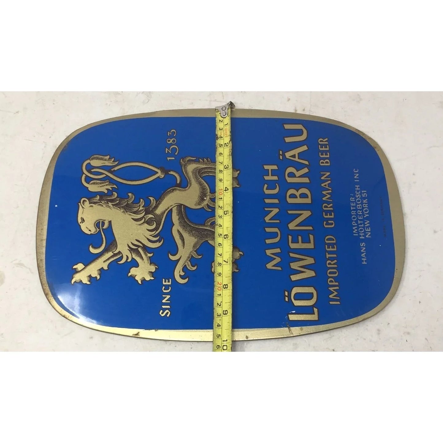Vintage Munich Lowenbrau Imported German Beer Advertising Sign - A+ Stuff