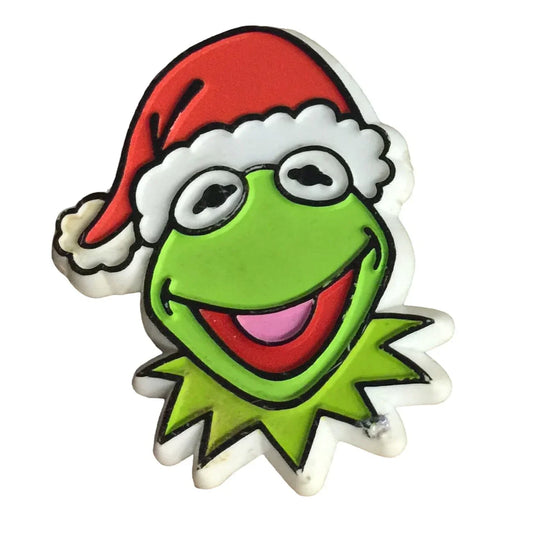 1979 Jim Henson Kermit the Frog Christmas Pin - Kermit in Santa Claus Hat - A+ Stuff