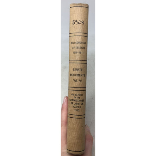 "4th Report of the Commissioner of Labor on Hawaii 1910" book