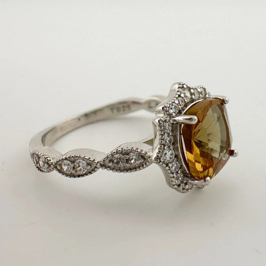 Pretty and Petite Antique Style Lab Created Sultanite Ring Size 8 - A+ Stuff