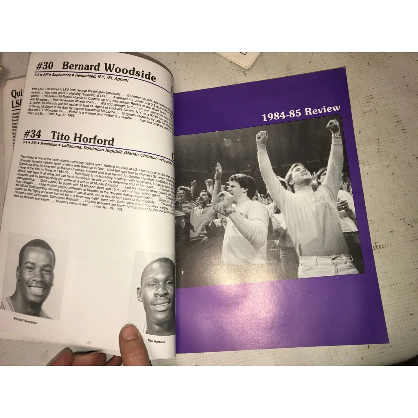 Set of 3 Vintage Basketball Programs- LSU Tigers, Southeastern Conference Basketball - A+ Stuff