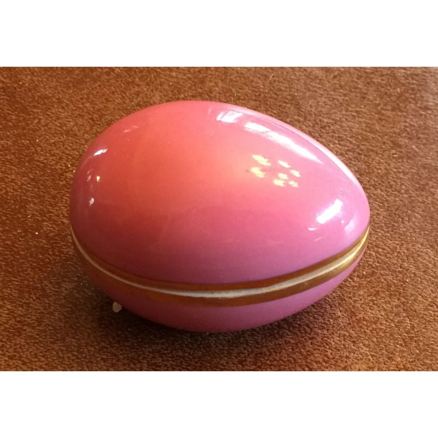 Limoges France Pink Egg Shaped Jewelry Holder/Trinket Dish - A+ Stuff