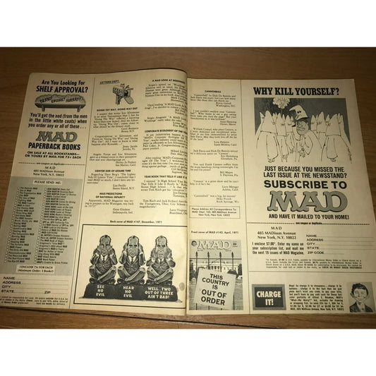 Vintage October 1973 MAD Magazine Number 162 (No Cover) - A+ Stuff