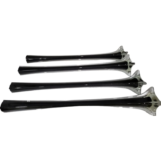 Set of 4 Tall Vases (24") Black and Clear Glass - Like New A+ Stuff A+ Stuff