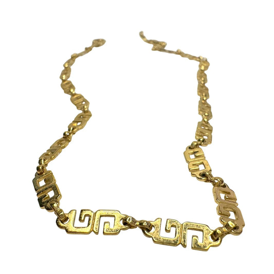 Givenchy Gold-Plate GG Necklace - 15" - Vintage - A+ Stuff