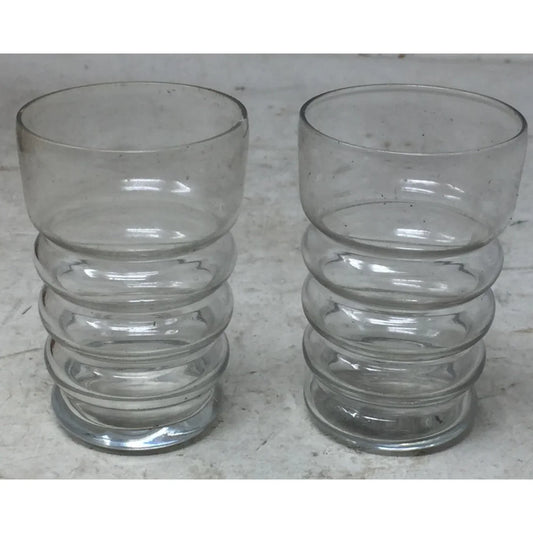Set of Two Unique Vintage Clear Uniglass Twist Drinking Glasses - A+ Stuff