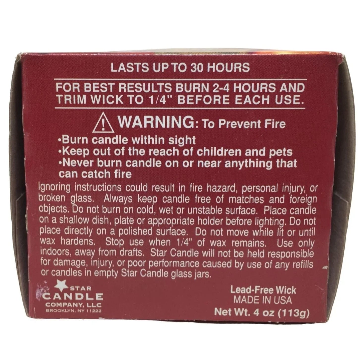 Star Lytes- Apple Cinnamon Red Candle- New in Box - Last up to 30 hours! star lytes A+ Stuff