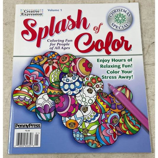 Creative Expression Vol. 1 Christmas Special Splash of Color Coloring Book - A+ Stuff