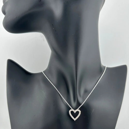 Beautiful Heart Necklace w Natural Diamonds in Illusion Settings - A+ Stuff