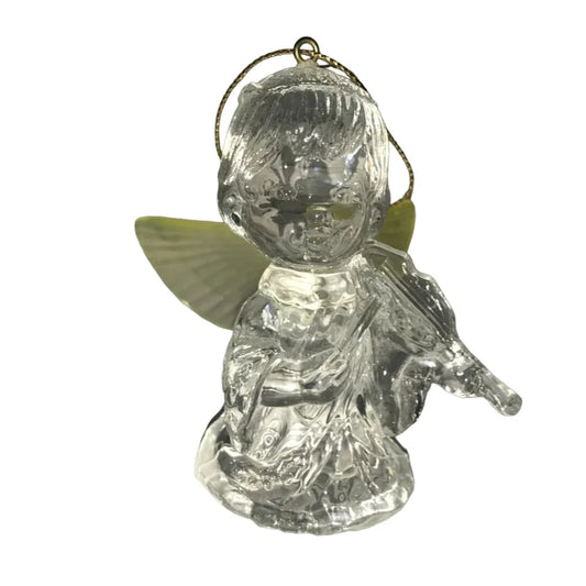 Clear Angel with Wings Playing Violin Christmas Tree Ornament 4" Tall - A+ Stuff