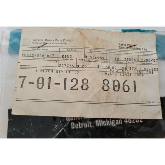 GM General Motors Parts Division- One package of 10 Rings 7-01-128 8061 gm A+ Stuff