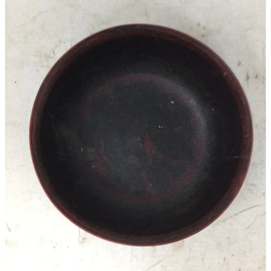 Vintage Round Russian Wood Lacquered Bowl- Brown/Red Design A+ Stuff A+ Stuff