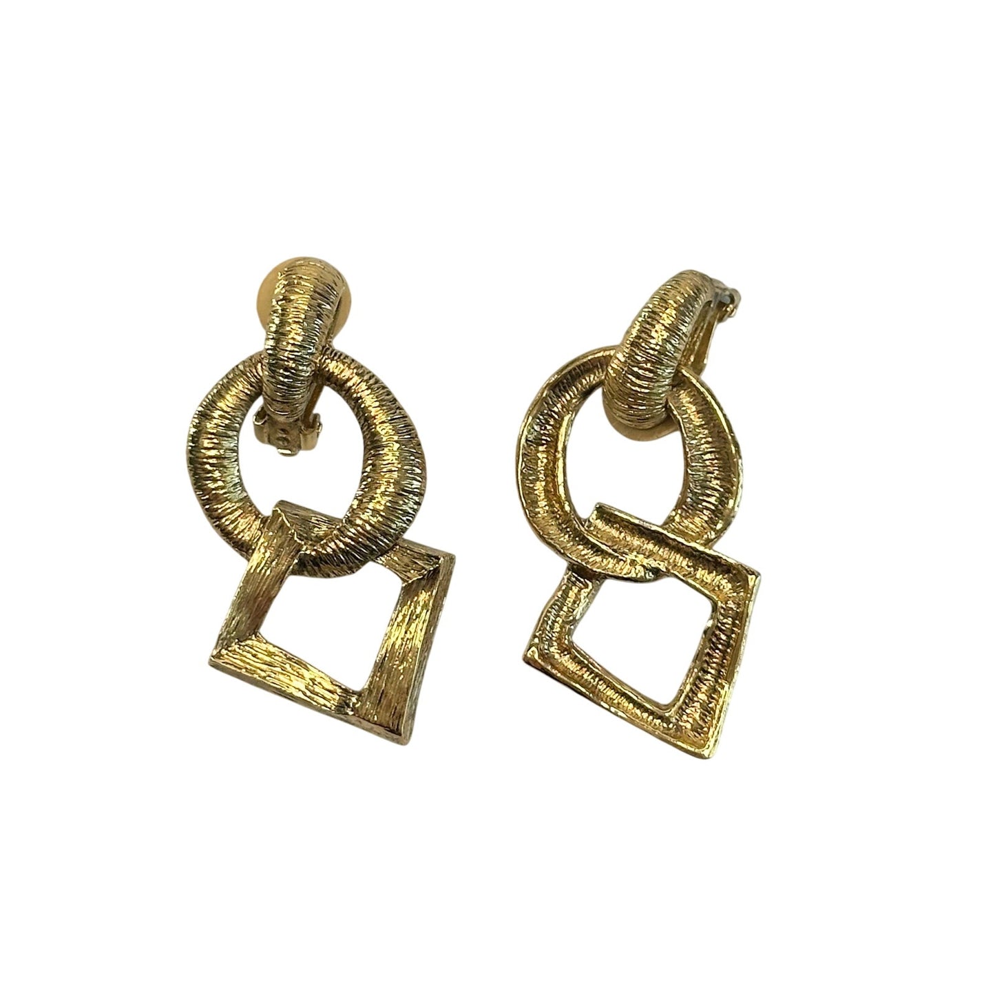 Yves Saint Laurent YSL Vintage Geometric Dangle Earrings