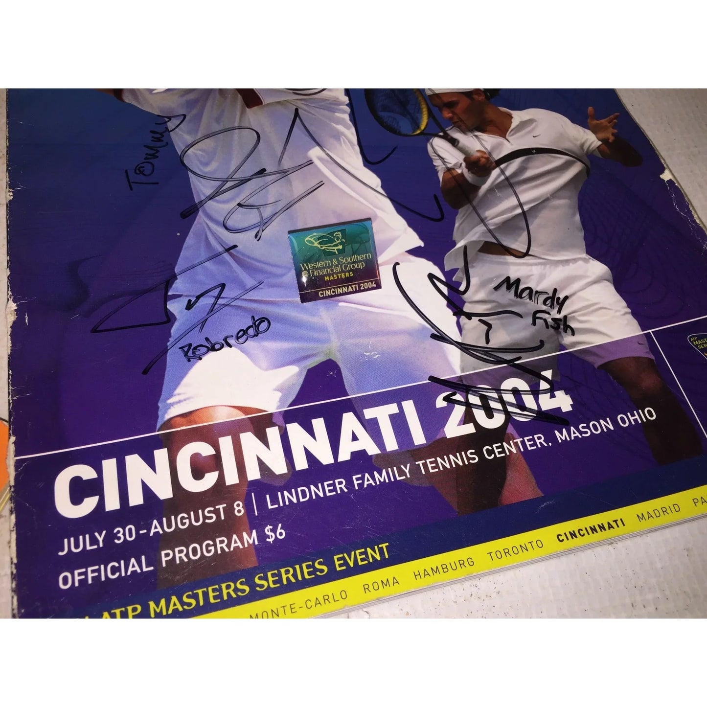 Vintage 2004 Western & Southern Financial Group Masters Tennis Autographed Tournament Program - A+ Stuff