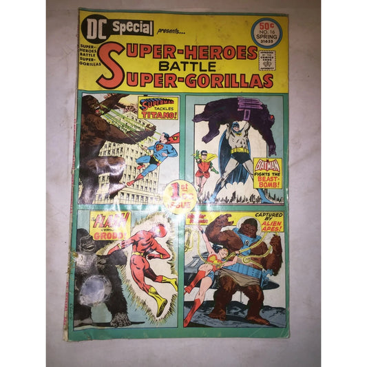 Vintage DC Special Presents Super Heroes Battle Super Gorillas Comic book - A+ Stuff