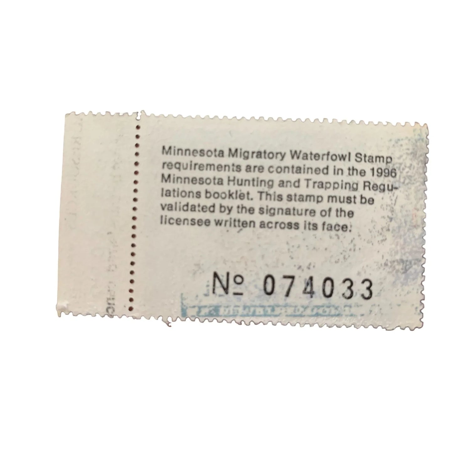 Vintage 1996 Migratory Waterfowl Stamp Minnesota Department of Natural Resources - A+ Stuff