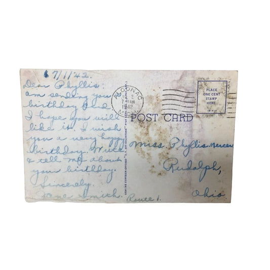 Vintage Postcard American Flag Patriotic Old Glory Scene July 2, 1942 A+ Stuff A+ Stuff