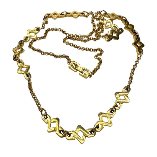 Givenchy Geometric Knot Vintage Long Layering Necklace Gold Plated - 31"