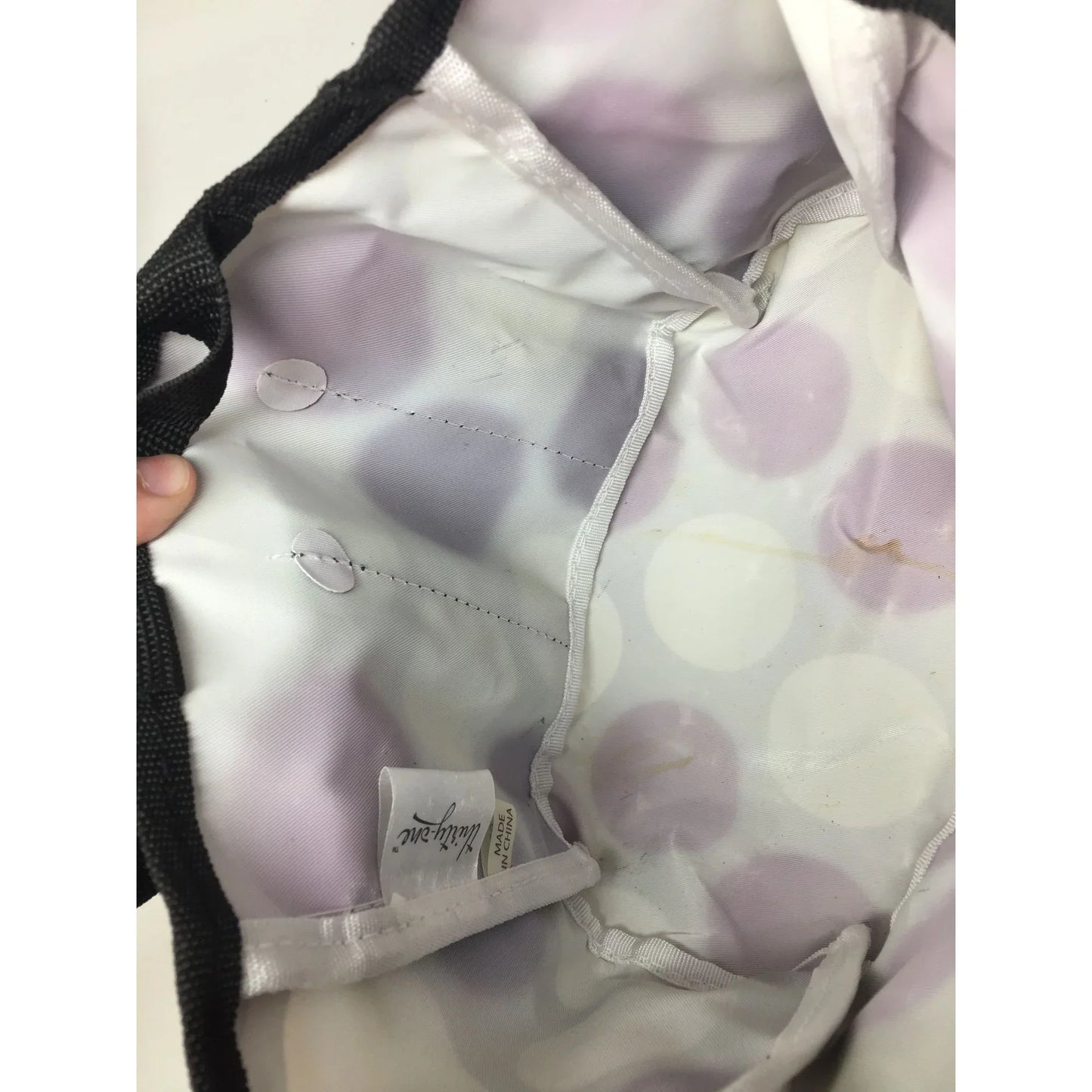 Women's Thirty-One Black, Gray, White Polka Dotted Mini Tote/ Shower Caddy - A+ Stuff