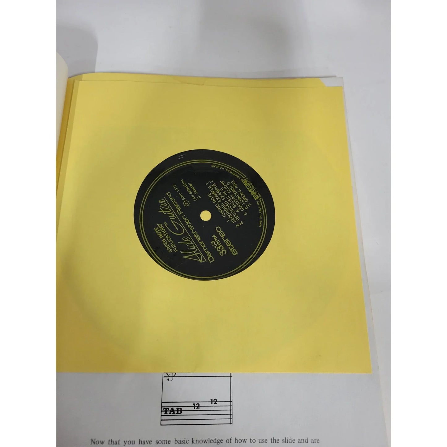 Slide guitar: A Book/Record Guide with Demonstration Record Inside - A+ Stuff