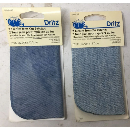 Dritz Stonewashed Denim Iron-On Patches (2 packs) dritz A+ Stuff