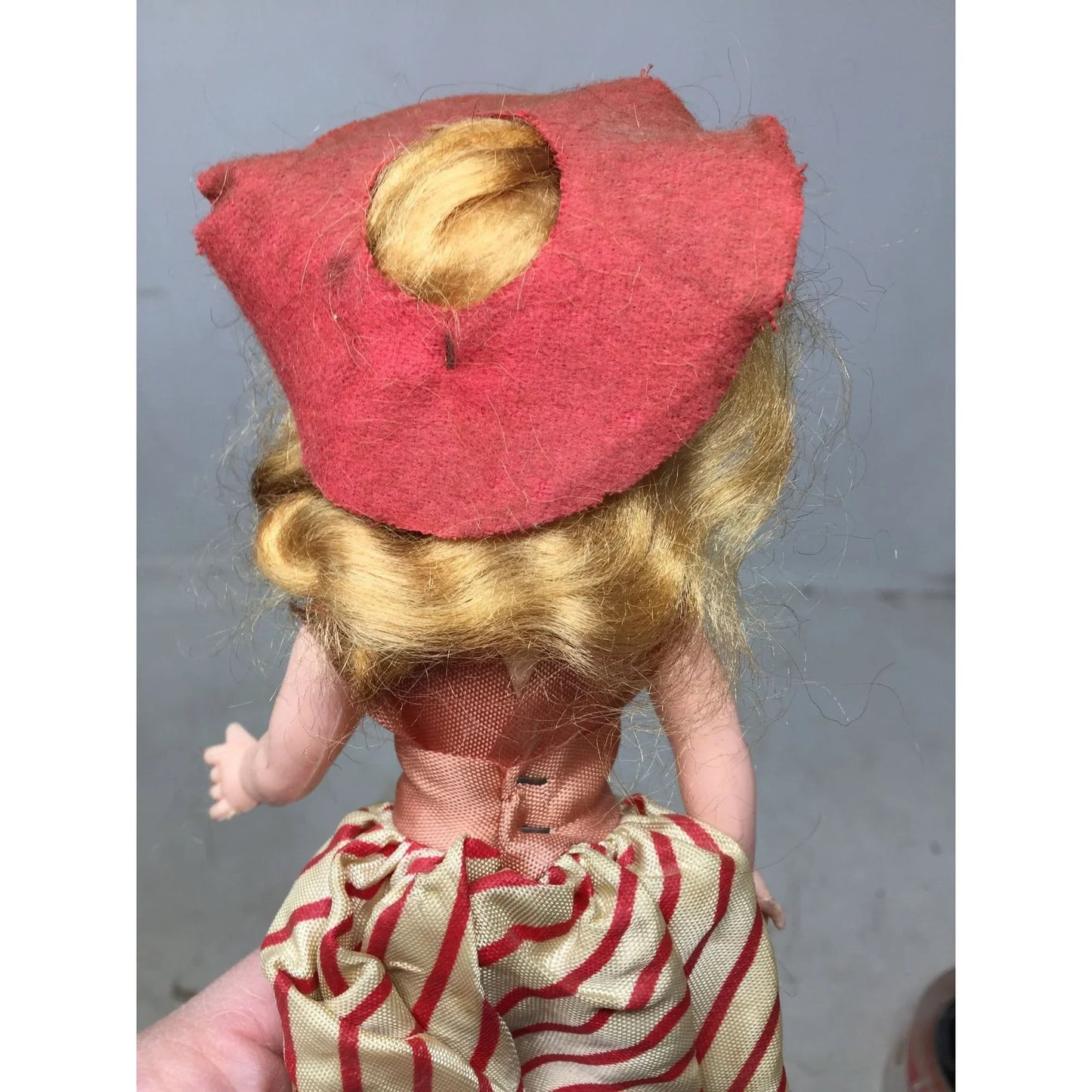 Vintage Collectible Doll w/ Light Hair/Eyes Wearing Red & White striped Dress A+ Stuff A+ Stuff