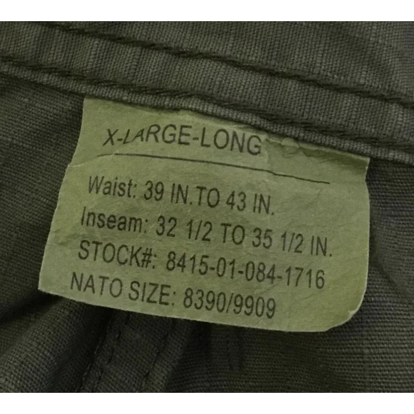 Mens XL Long Adjustable Olive Green Cargo Pants- MASH TV Show Collectible - A+ Stuff
