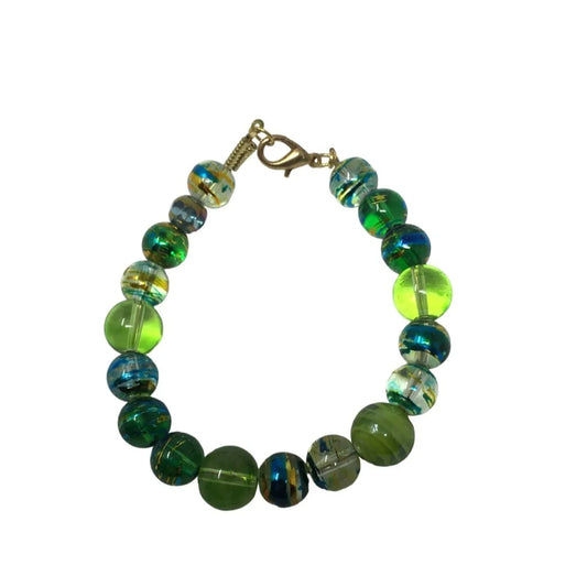 Women's Blue/Green Beaded Bracelet with Clasp - A+ Stuff