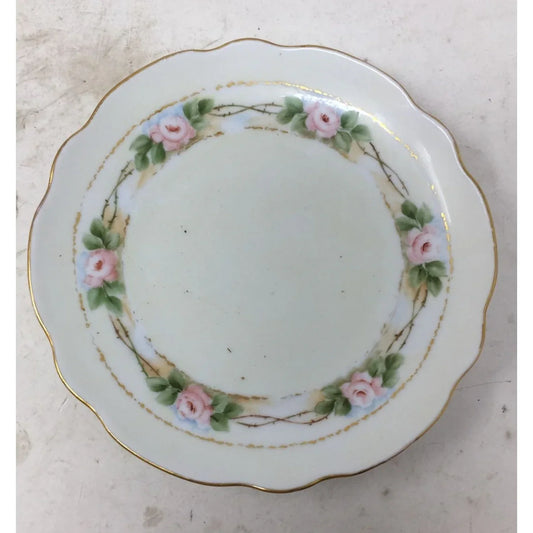 Vintage Bavaria Decorative Gold Rimmed Plate with Flowers bavaria A+ Stuff
