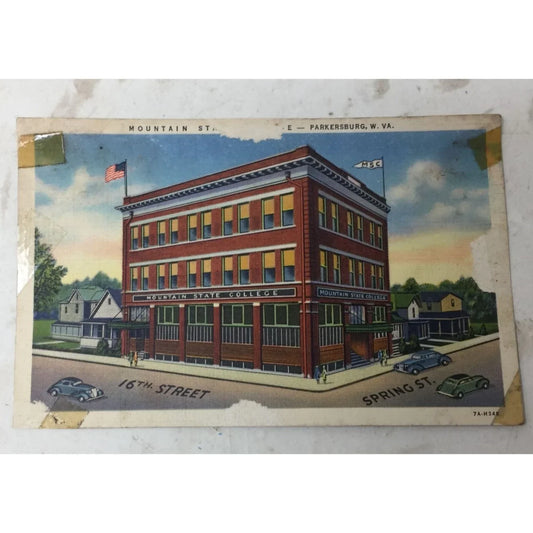 Vintage Collectible Post Card West Virginia Parkersburg WV Mountain State College A+ Stuff A+ Stuff