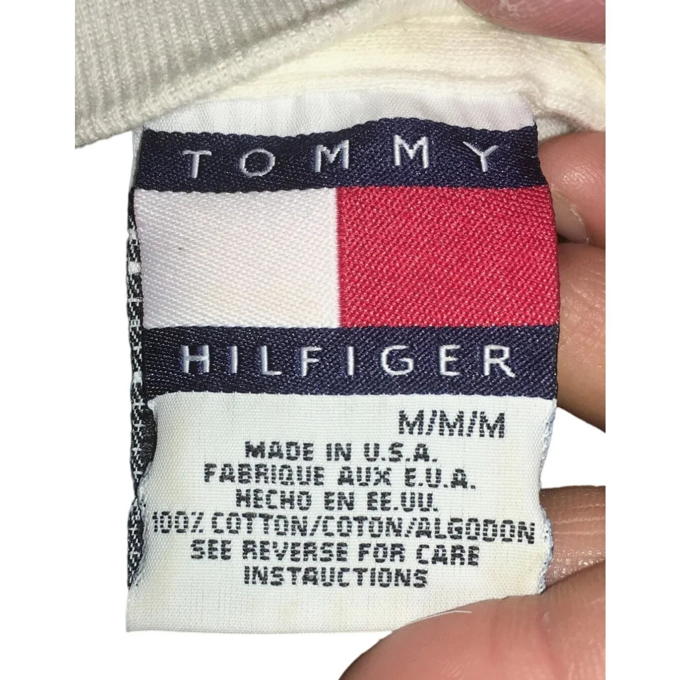 Tommy Hilfiger Mens White, Red, Blue Short Sleeved Tee Shirt Size Medium - A+ Stuff