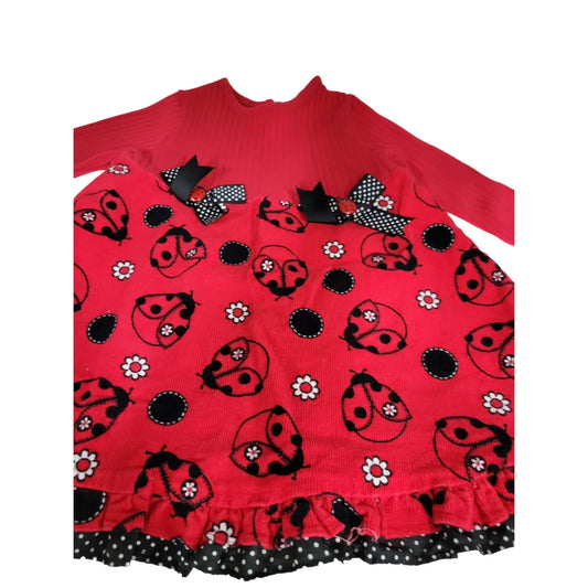 Rare, too! Toddler Girl's Long Sleeved Dress/shirt Size 3T with Lady Bugs - A+ Stuff