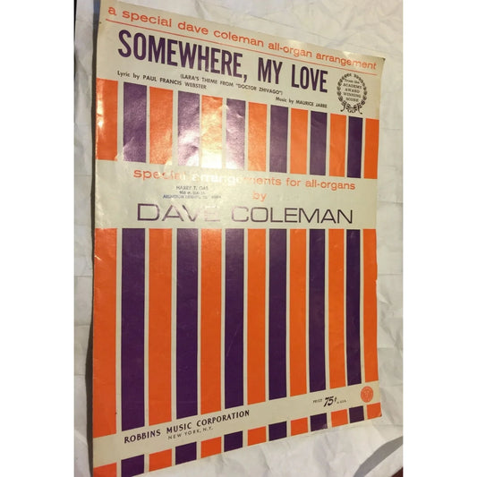 Special Arrangement from Dr Zhivago - Original Vintage Sheet Music - A+ Stuff