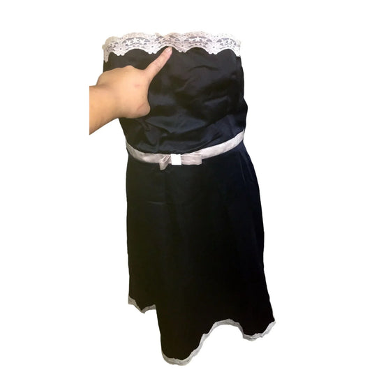 Womens Studio Y Black/White Strapless dress Size 13/14 - A+ Stuff
