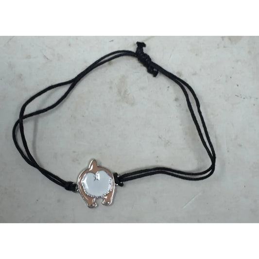 Adjustable Rope Bracelet with Brown/White Dog Butt Pendant A+ Stuff A+ Stuff Bracelet