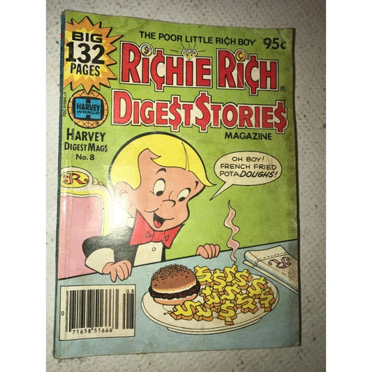 The Poor Little Rich Boy RICHIE RICH DIGEST STORIES Vintage Magazine - A+ Stuff
