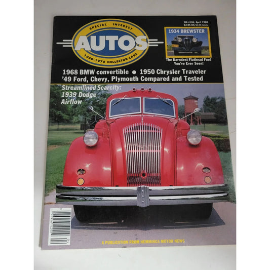 Vintage April 1988 AUTOS Special Interest 1920-1970 Collector Cars Magazine - A+ Stuff
